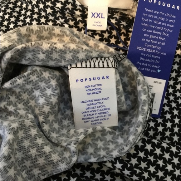 Pop sugar xxl black with white stars blouse - Picture 2 of 14